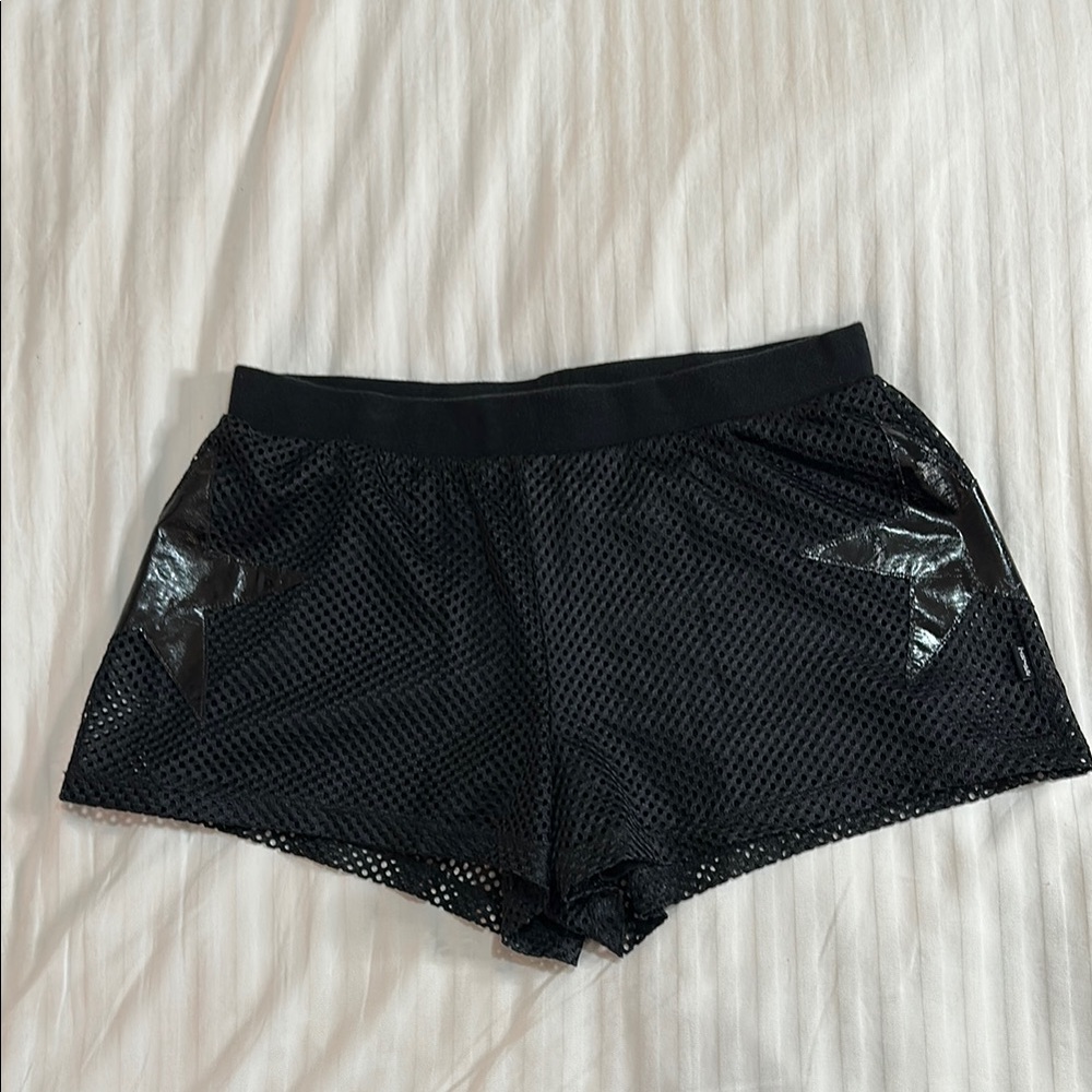 TRIPP Black Mesh Shorts with Shiny Stars Size Medium